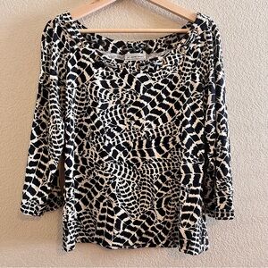St. John Sport Boat Neck Animal Print Top Size Medium